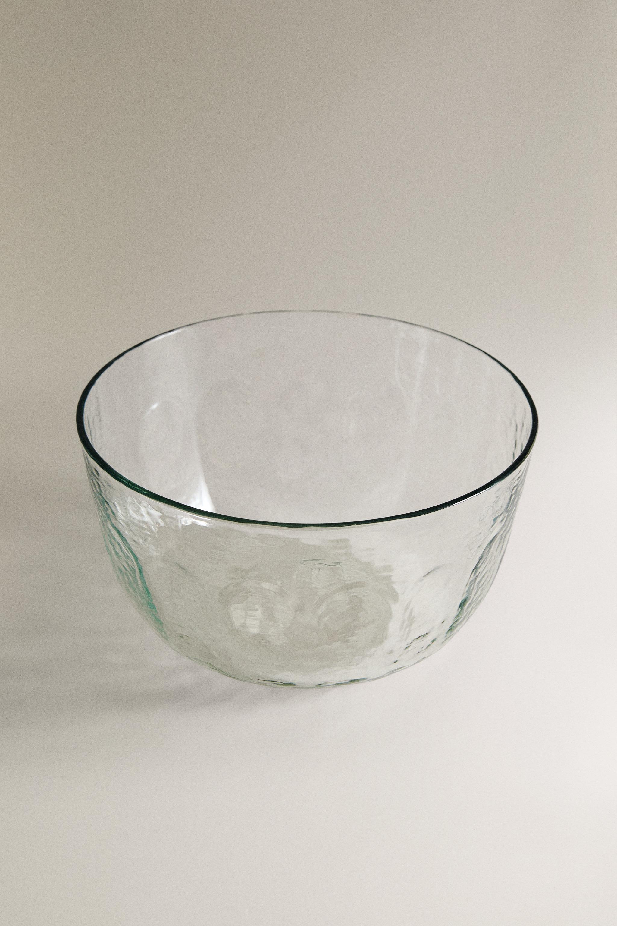 HAMMERED GLASS SALAD BOWL